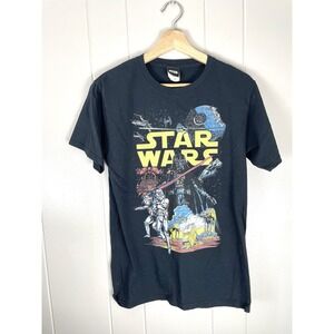 Star Wars X Fifth Sun Original Trilogy Distressed Graphic Tee Black Mens S Small